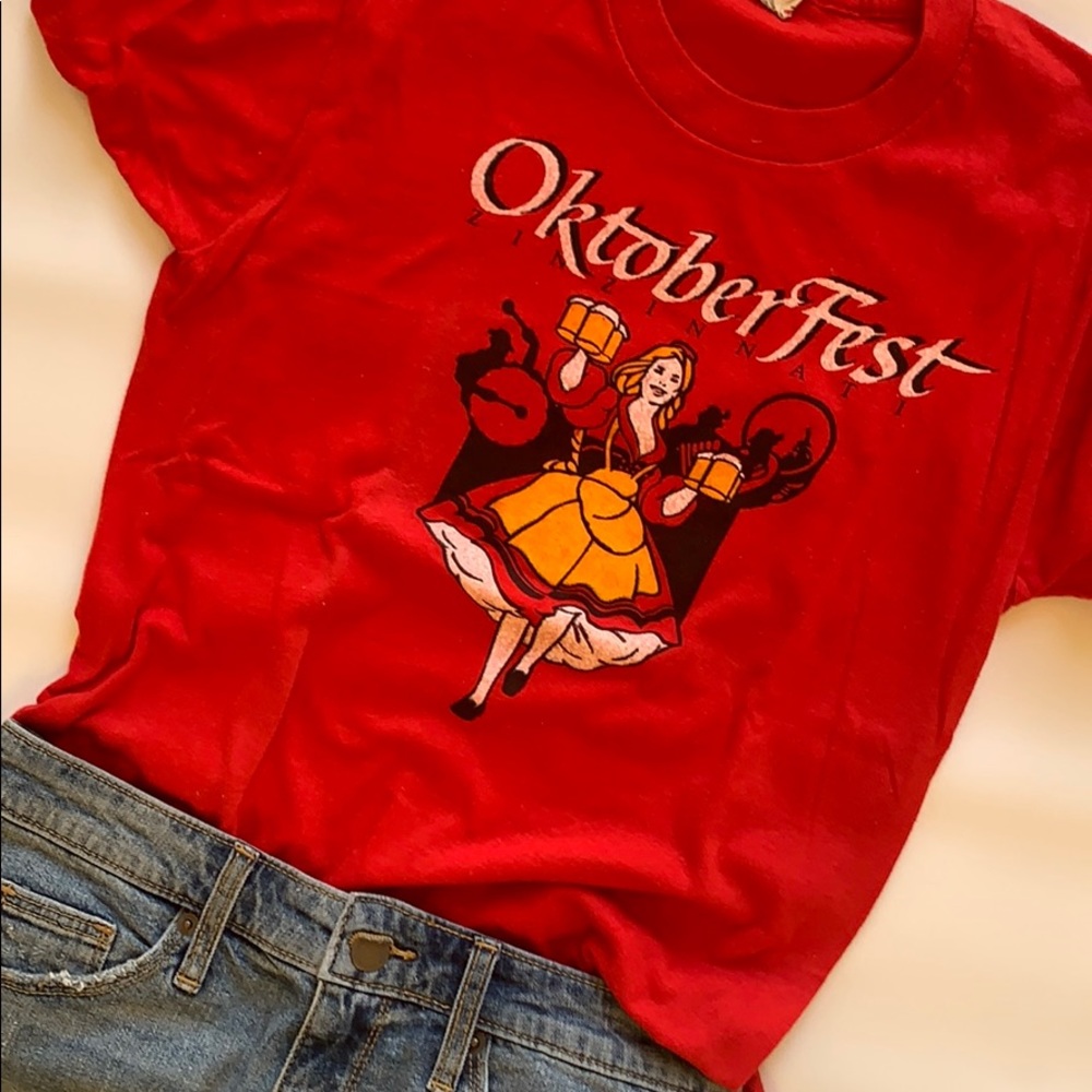 Vintage red Zinzinnati Oktoberfest Cincinnati tee